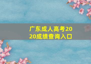 广东成人高考2020成绩查询入口