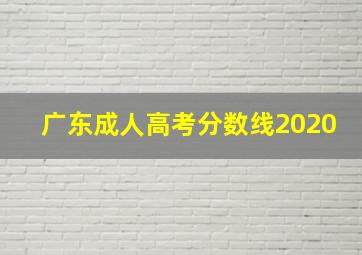 广东成人高考分数线2020