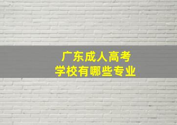 广东成人高考学校有哪些专业