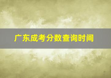 广东成考分数查询时间