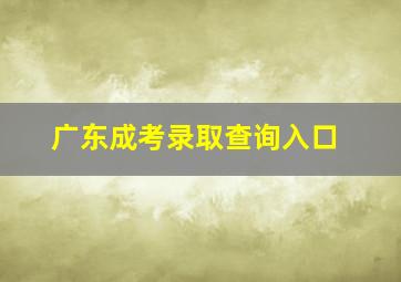 广东成考录取查询入口