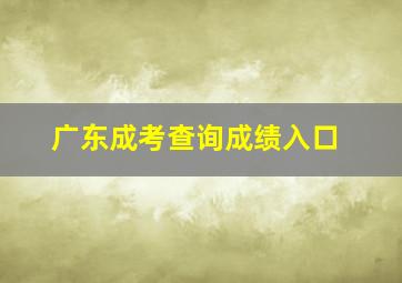 广东成考查询成绩入口