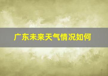 广东未来天气情况如何