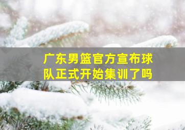 广东男篮官方宣布球队正式开始集训了吗