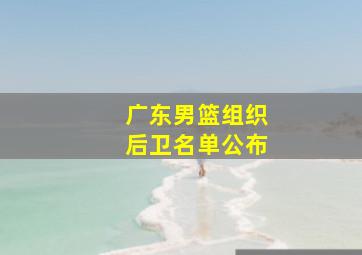 广东男篮组织后卫名单公布