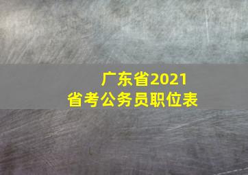 广东省2021省考公务员职位表