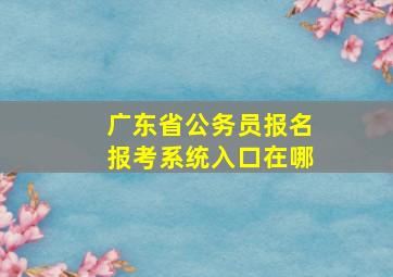 广东省公务员报名报考系统入口在哪