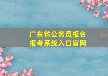 广东省公务员报名报考系统入口官网