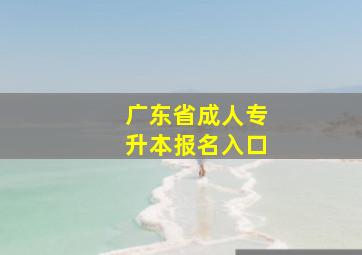 广东省成人专升本报名入口