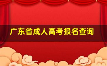 广东省成人高考报名查询