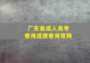 广东省成人高考查询成绩查询官网