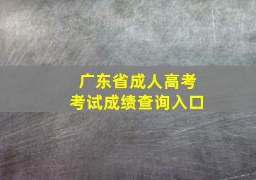 广东省成人高考考试成绩查询入口