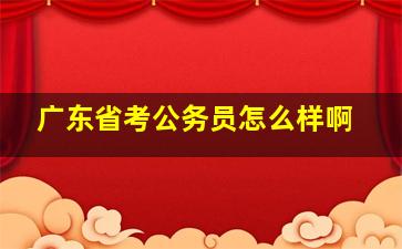 广东省考公务员怎么样啊