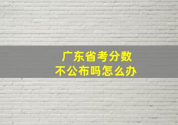 广东省考分数不公布吗怎么办