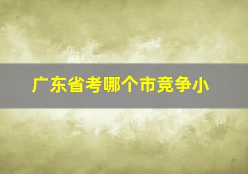 广东省考哪个市竞争小