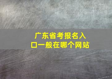 广东省考报名入口一般在哪个网站