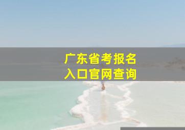 广东省考报名入口官网查询