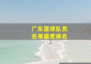 广东篮球队员名单籍贯排名