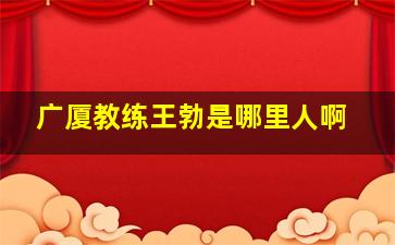 广厦教练王勃是哪里人啊