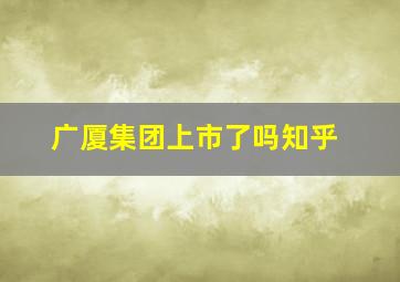 广厦集团上市了吗知乎