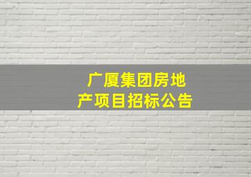 广厦集团房地产项目招标公告