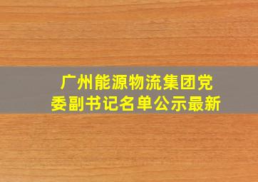 广州能源物流集团党委副书记名单公示最新