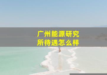 广州能源研究所待遇怎么样