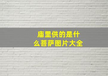 庙里供的是什么菩萨图片大全