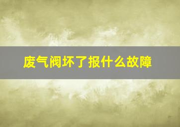 废气阀坏了报什么故障