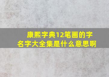 康熙字典12笔画的字名字大全集是什么意思啊