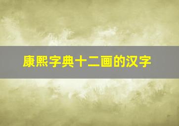 康熙字典十二画的汉字