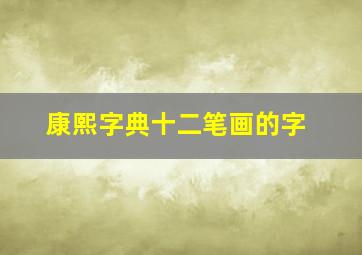 康熙字典十二笔画的字