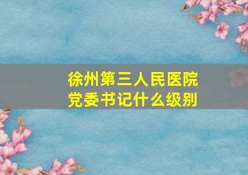 徐州第三人民医院党委书记什么级别