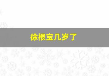 徐根宝几岁了