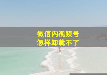 微信内视频号怎样卸载不了