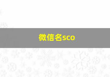 微信名sco