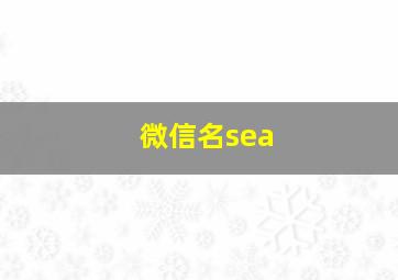 微信名sea