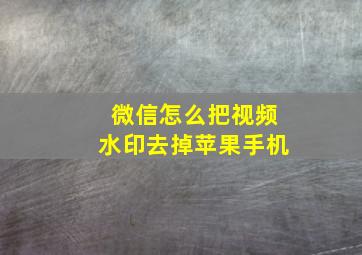 微信怎么把视频水印去掉苹果手机