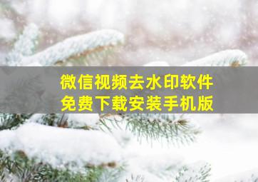 微信视频去水印软件免费下载安装手机版