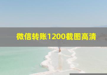 微信转账1200截图高清