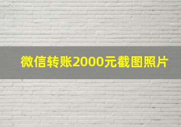 微信转账2000元截图照片