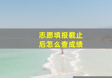 志愿填报截止后怎么查成绩