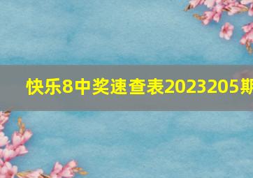 快乐8中奖速查表2023205期