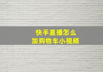 快手直播怎么加购物车小视频