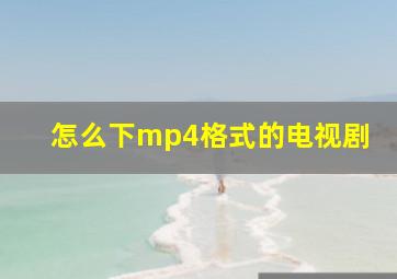 怎么下mp4格式的电视剧