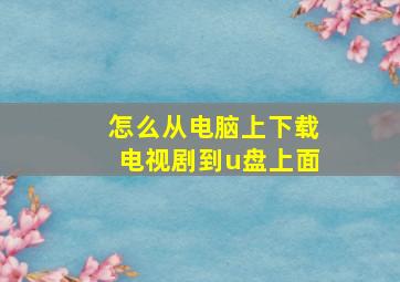 怎么从电脑上下载电视剧到u盘上面