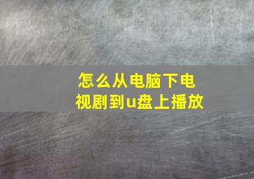 怎么从电脑下电视剧到u盘上播放