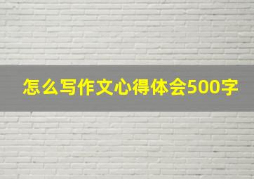 怎么写作文心得体会500字