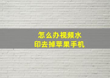 怎么办视频水印去掉苹果手机