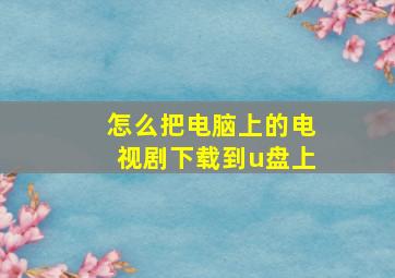 怎么把电脑上的电视剧下载到u盘上